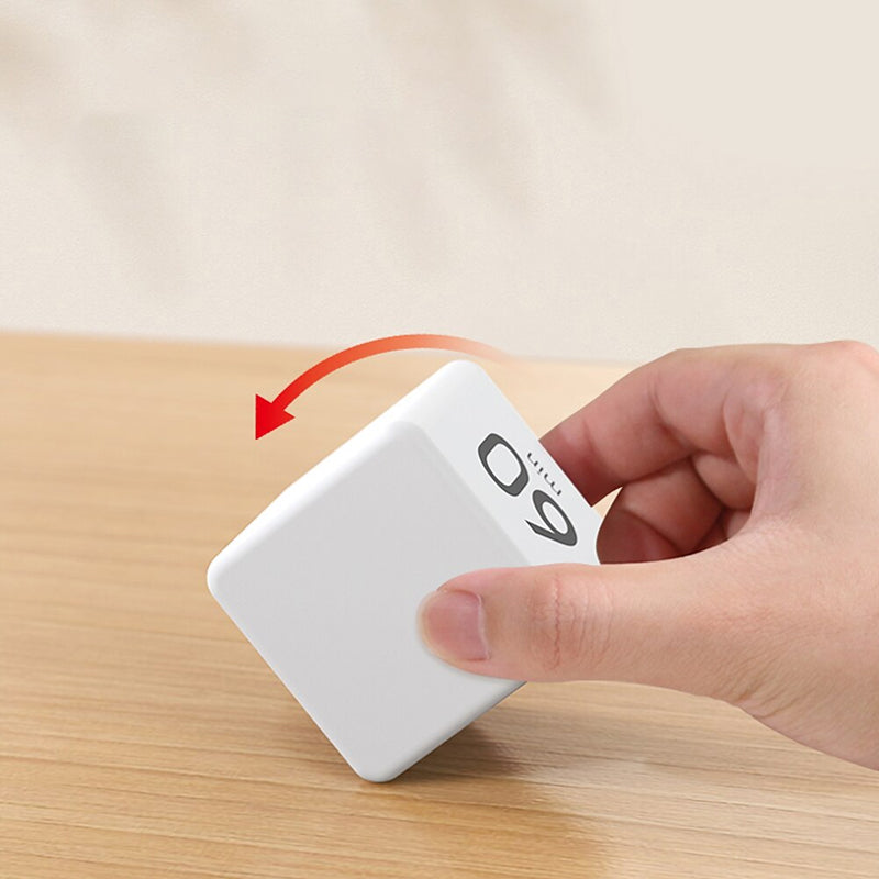 Portable Digital Cube Timer with Gravity Flip Countdown and Adjustable Alarm