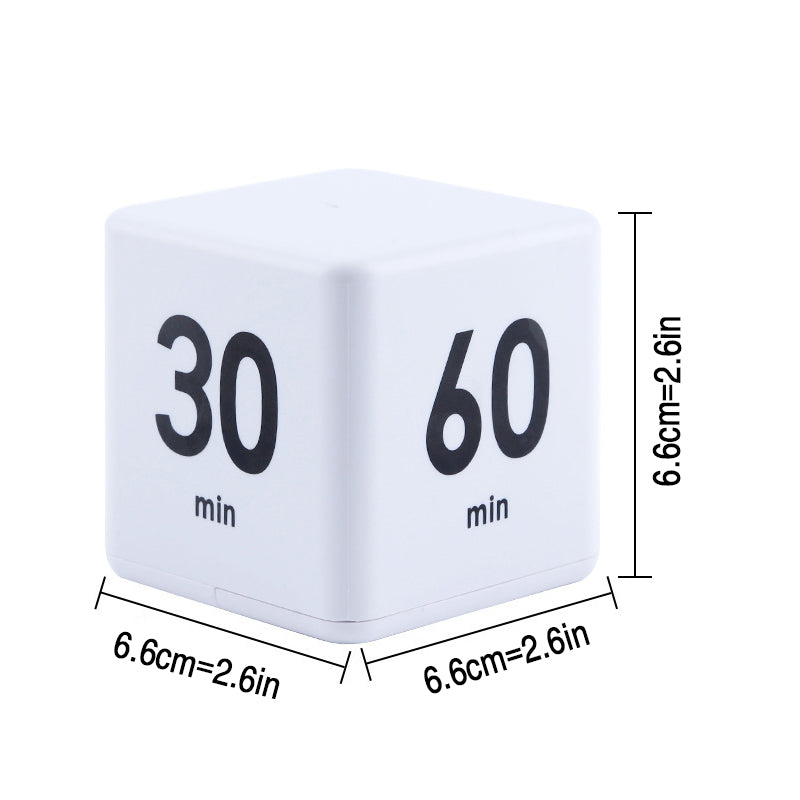 Portable Digital Cube Timer with Gravity Flip Countdown and Adjustable Alarm