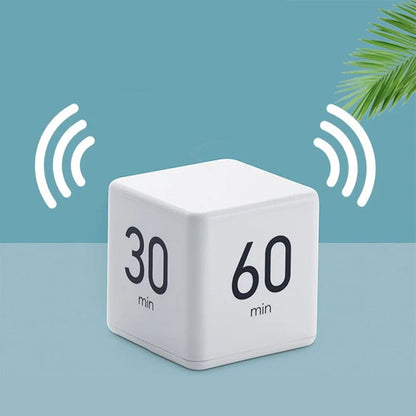 Portable Digital Cube Timer with Gravity Flip Countdown and Adjustable Alarm