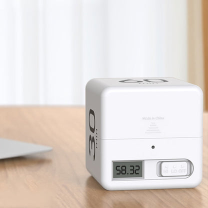 Portable Digital Cube Timer with Gravity Flip Countdown and Adjustable Alarm