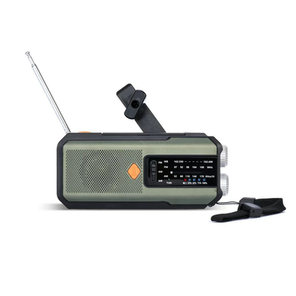Portable Emergency Hand Crank Radio with Solar Charging LED Flashlight