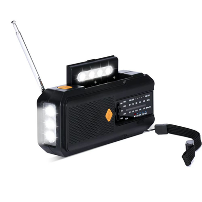 Portable Emergency Hand Crank Radio with Solar Charging LED Flashlight