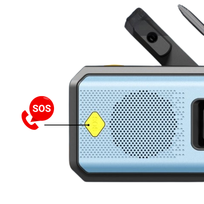 Portable Emergency Hand Crank Radio with Solar Charging LED Flashlight