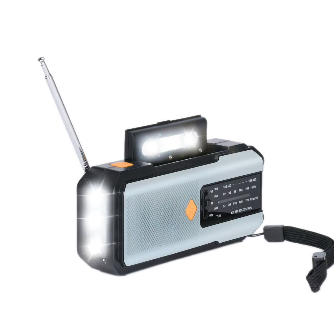 Portable Emergency Hand Crank Radio with Solar Charging LED Flashlight