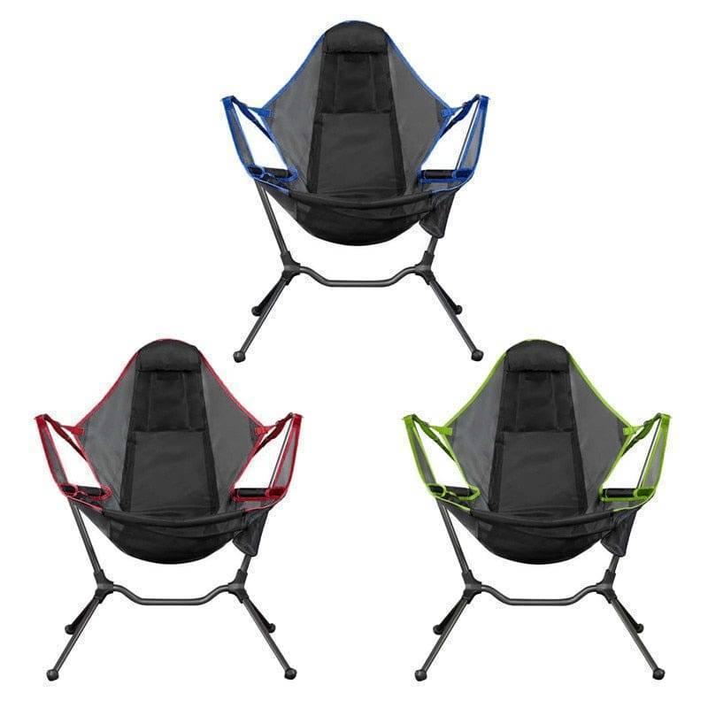 Portable Folding Outdoor Rocking Chair with Pillow