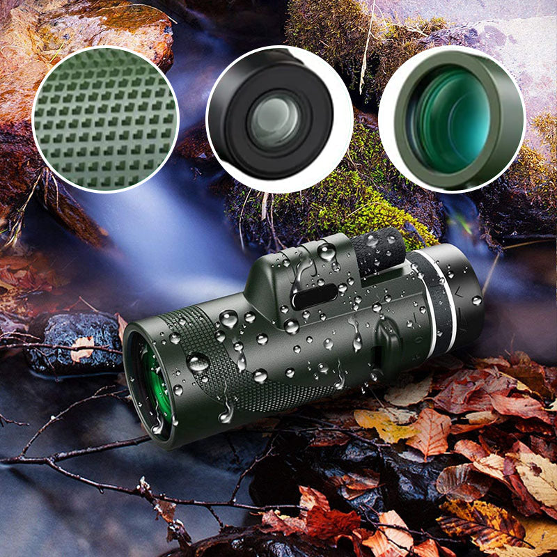Portable HD Telescope with BAK4 Prism Optics and Smartphone Adapter