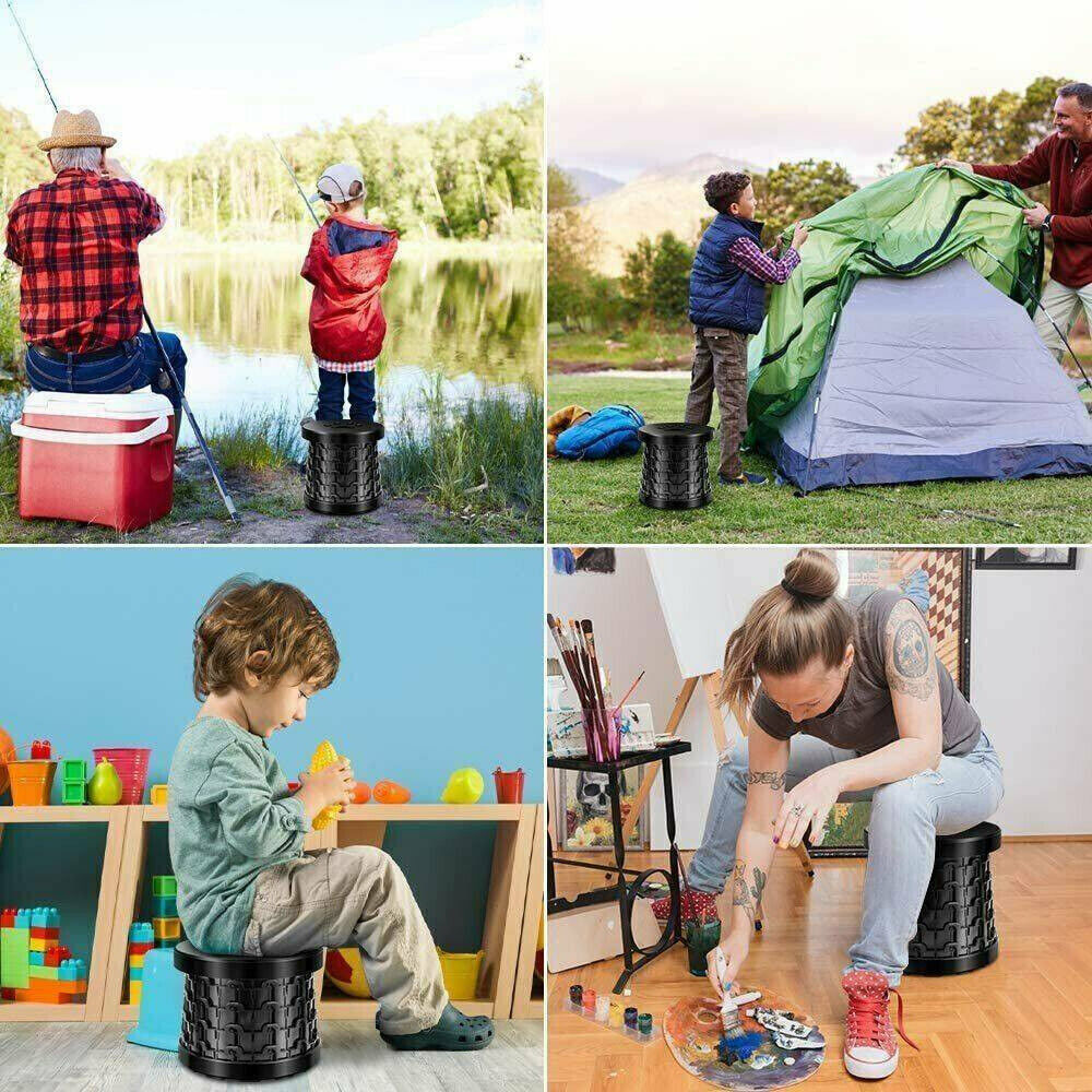 Portable Retractable Camping Chair with Adjustable Height, Collapsible Design and 130 kg Capacity