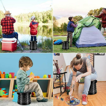 Portable Retractable Camping Chair with Adjustable Height, Collapsible Design and 130 kg Capacity