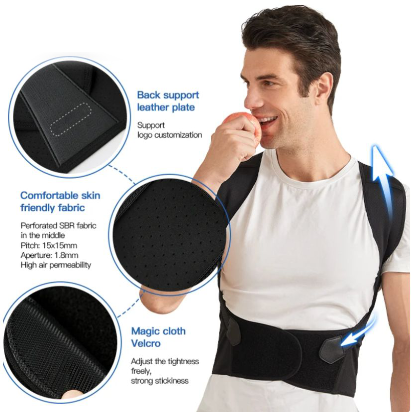 Posture Support Belt with Double-Cross Straps for Back and Shoulders
