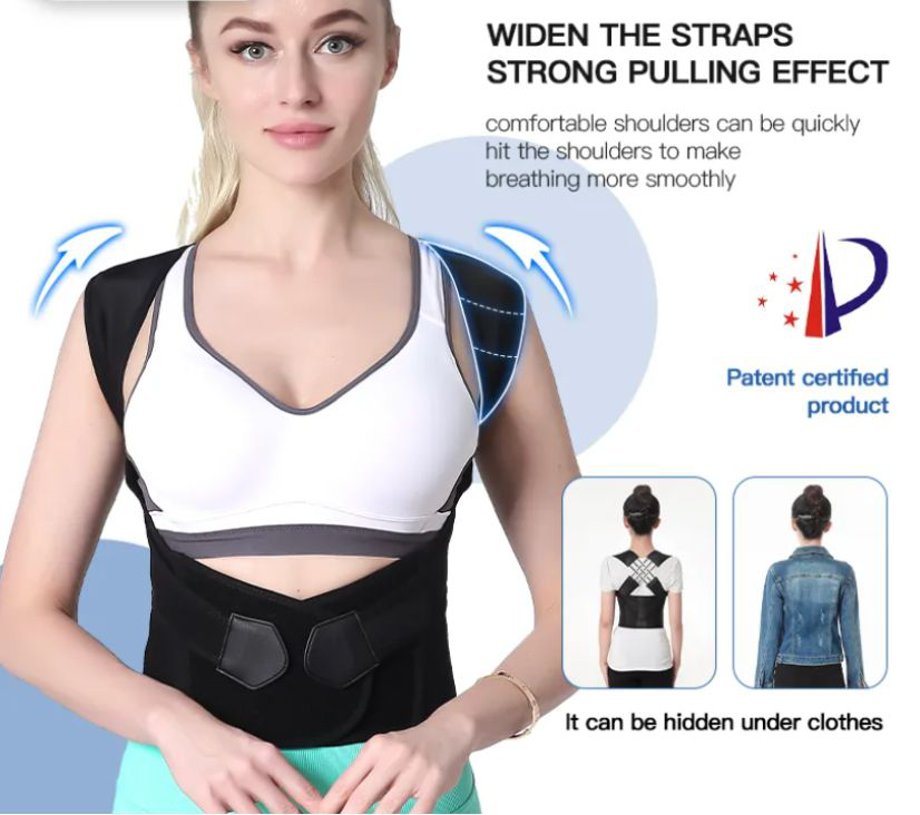 Posture Support Belt with Double-Cross Straps for Back and Shoulders