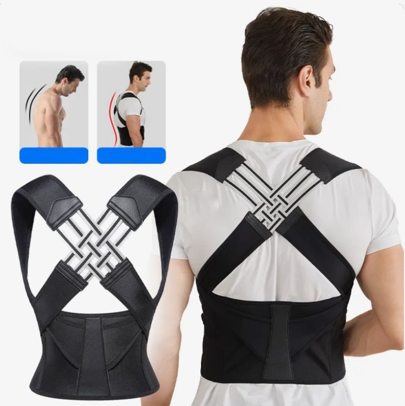 Posture Support Belt with Double-Cross Straps for Back and Shoulders