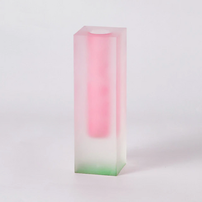 Prism Acrylic Vase and Desk Organiser with Geometric Design and Rainbow Light Effect