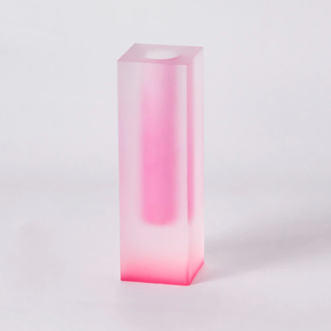 Prism Acrylic Vase and Desk Organiser with Geometric Design and Rainbow Light Effect