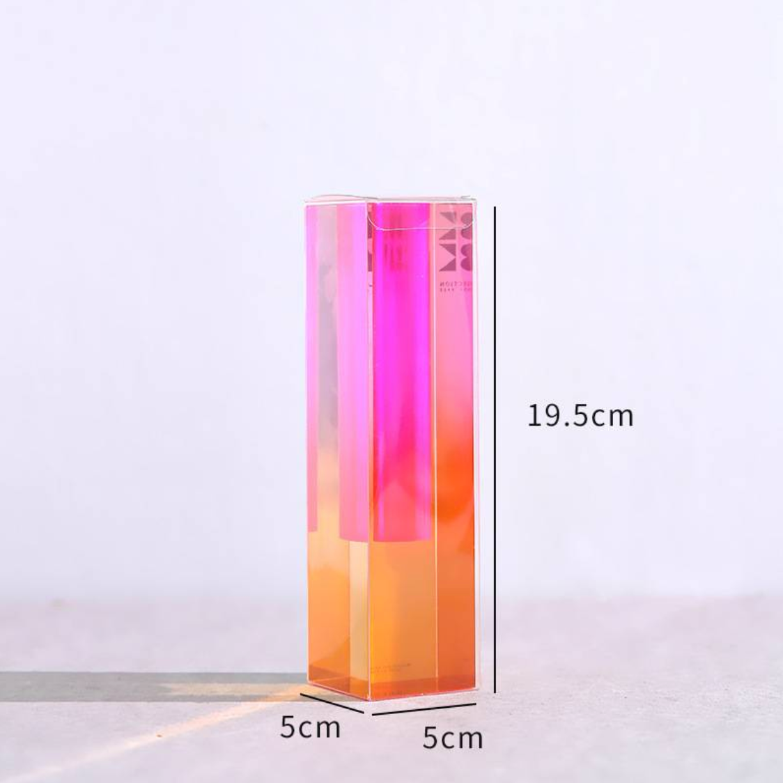 Prism Acrylic Vase and Desk Organiser with Geometric Design and Rainbow Light Effect