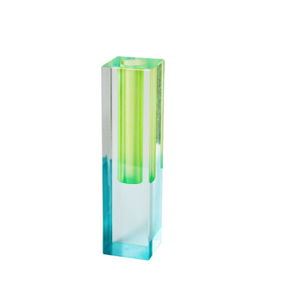 Prism Acrylic Vase and Desk Organiser with Geometric Design and Rainbow Light Effect