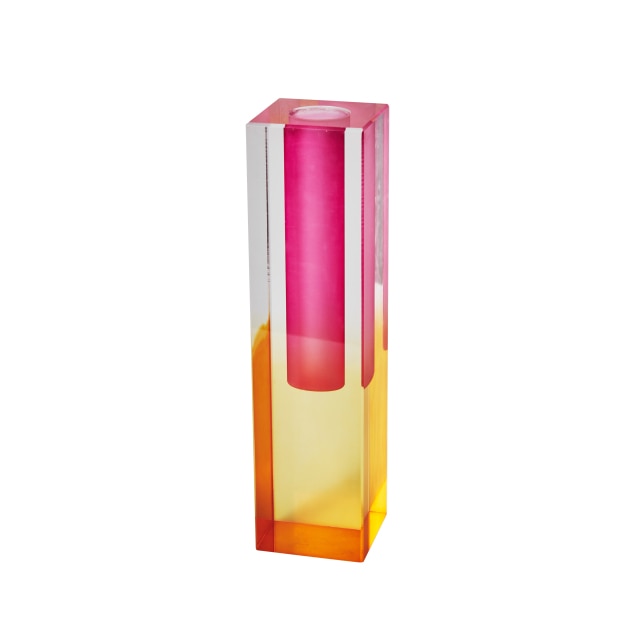Prism Acrylic Vase and Desk Organiser with Geometric Design and Rainbow Light Effect