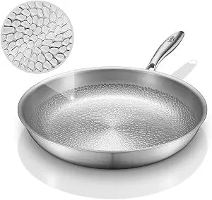 Pure Titanium Induction Frying Pan with Hammered Surface