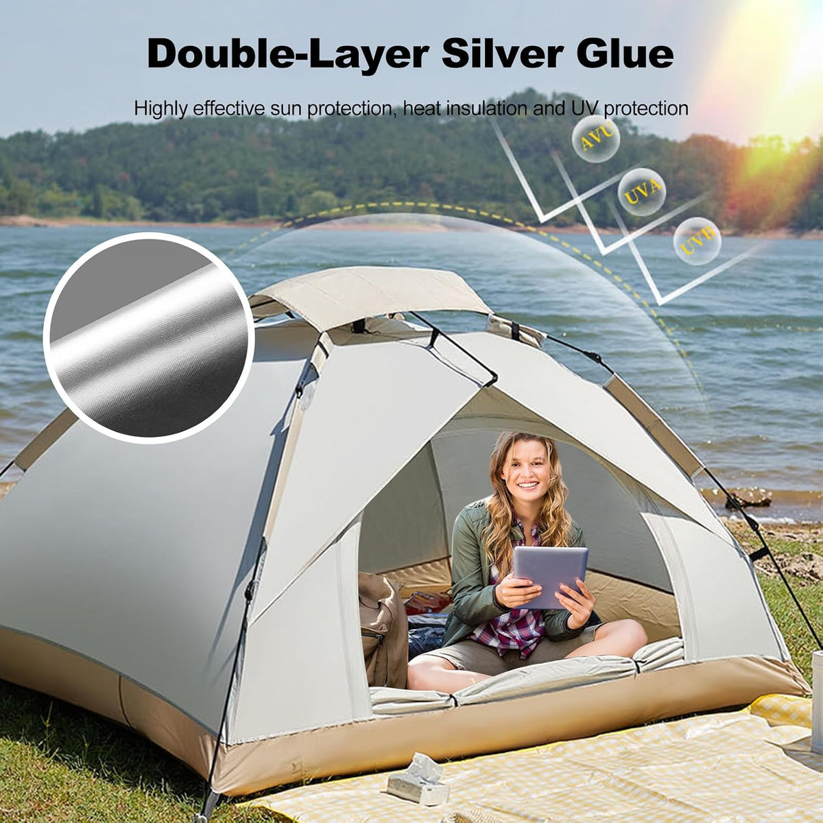 Quick Pop-Up Camping Tent with Spacious Interior