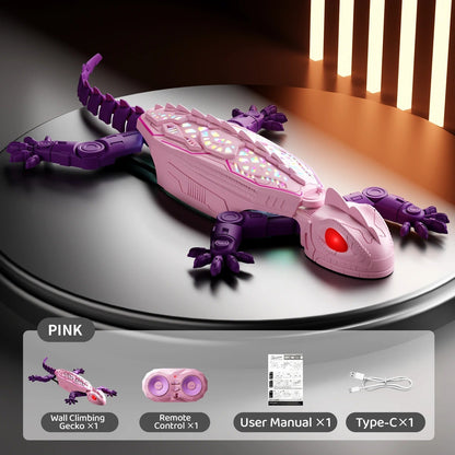 RC Wall Climbing Lizard Toy with LED Eyes and Remote Control