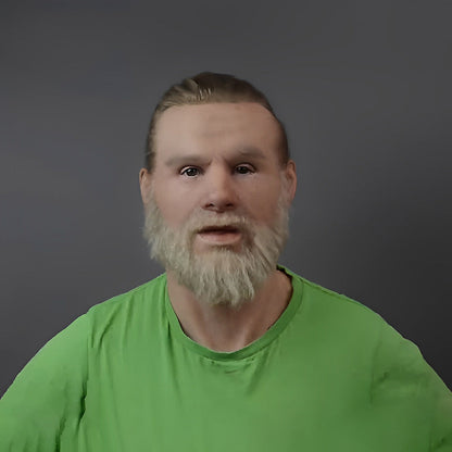 Realistic Old Man Latex Mask with Movable Mouth for Halloween Cosplay