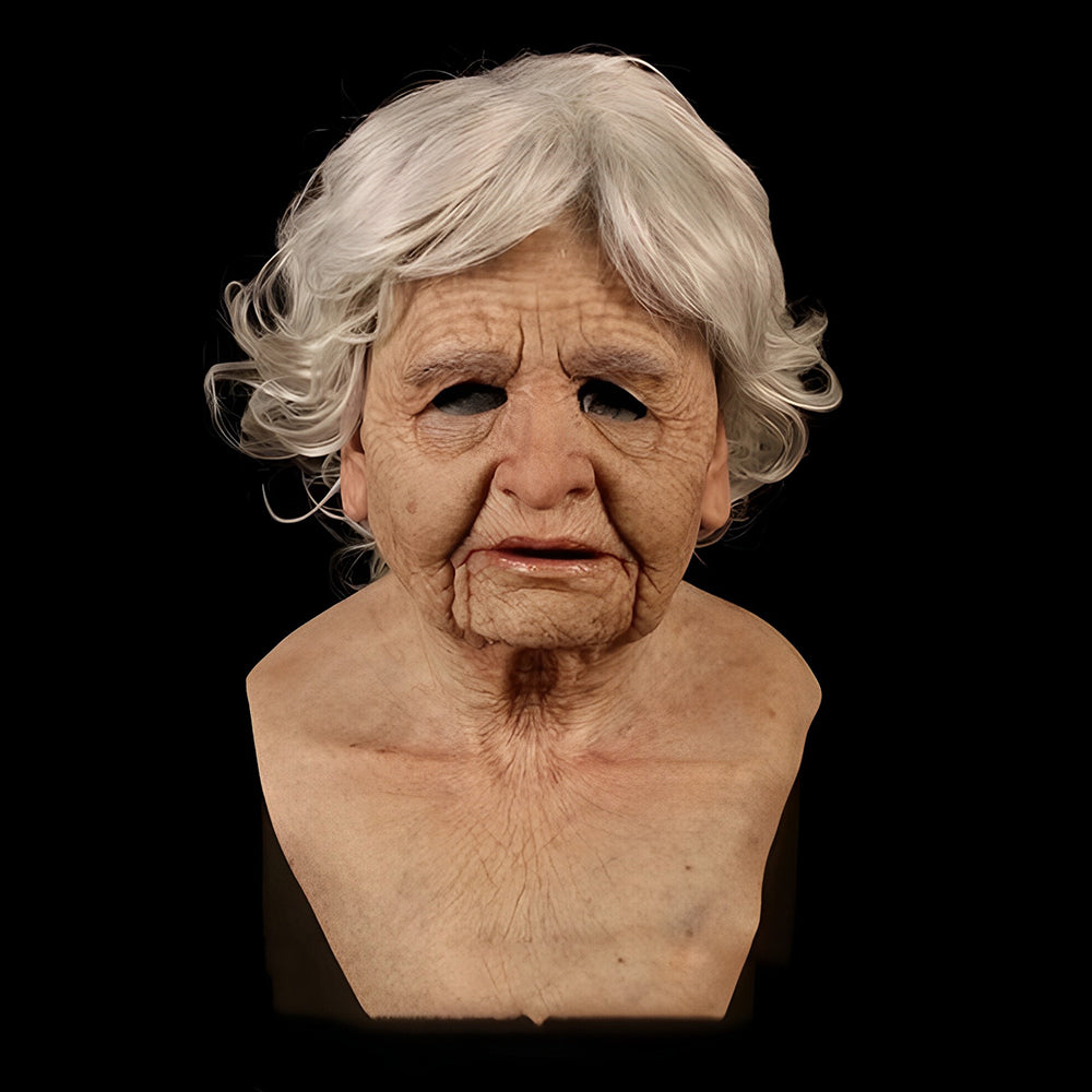 Realistic Old Man Latex Mask with Movable Mouth for Halloween Cosplay