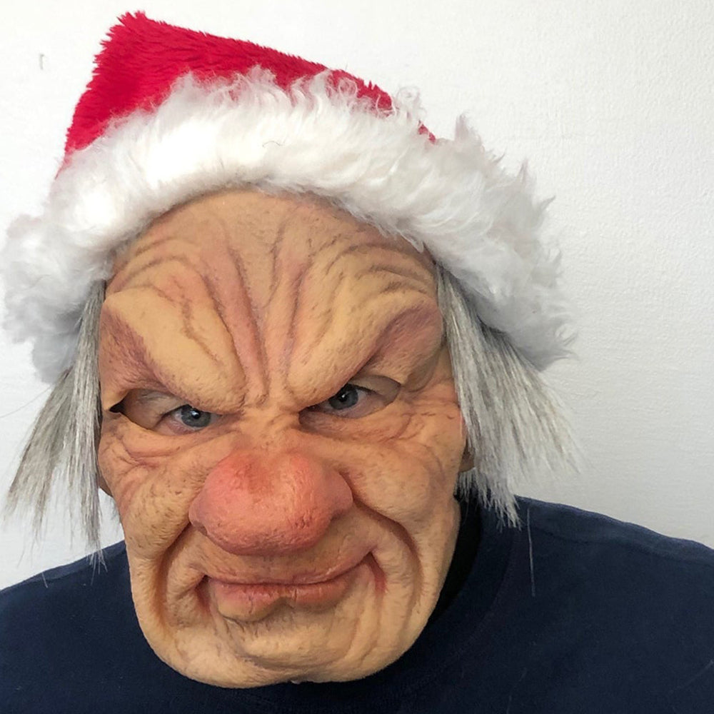 Realistic Old Man Latex Mask with Movable Mouth for Halloween Cosplay