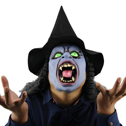 Realistic Old Man Latex Mask with Movable Mouth for Halloween Cosplay