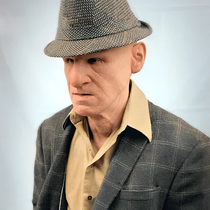 Realistic Old Man Latex Mask with Movable Mouth for Halloween Cosplay