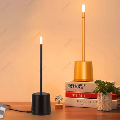 Rechargeable LED Table Lamp with Stepless Dimming and Crystal Shade