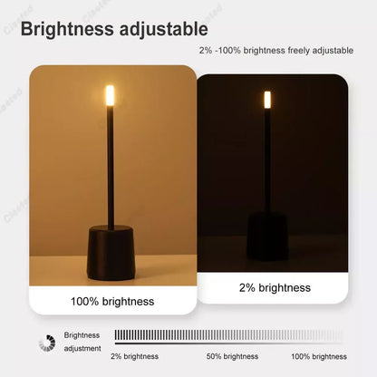 Rechargeable LED Table Lamp with Stepless Dimming and Crystal Shade