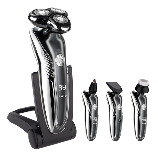 Rechargeable Wet and Dry Shaver with LCD Battery Display