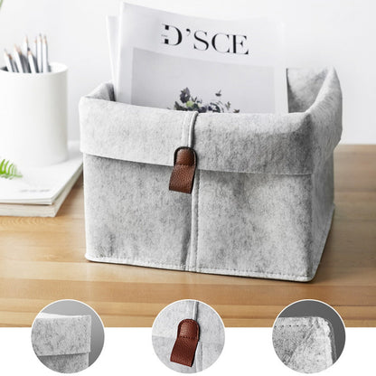 Rectangular Felt Storage Baskets with Foldable Rim