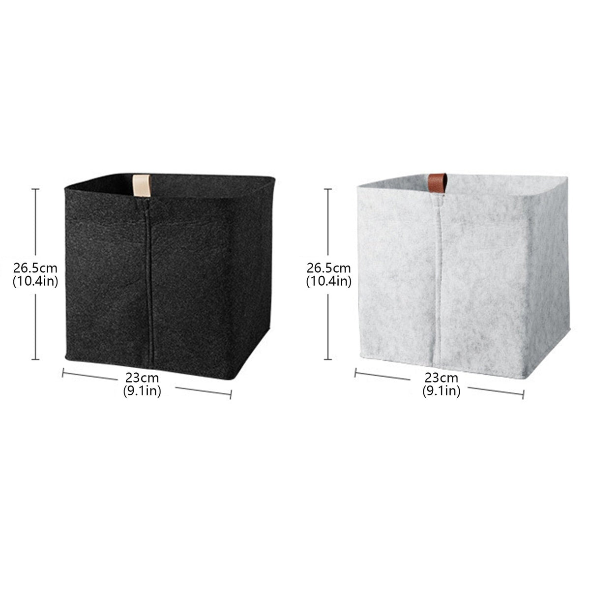 Rectangular Felt Storage Baskets with Foldable Rim