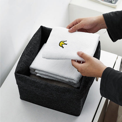 Rectangular Felt Storage Baskets with Foldable Rim