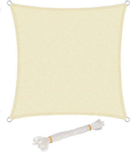 Rectangular Sun Shade Sail with Reinforced Corners and Fixing Rope
