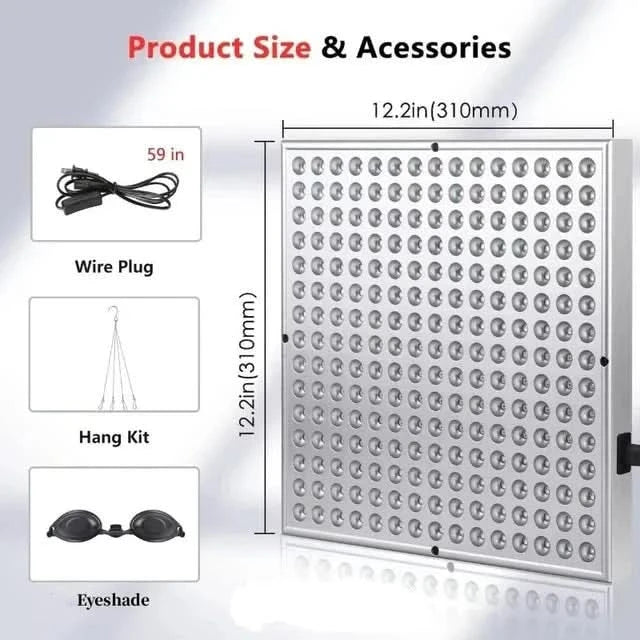 Red Light Therapy Panel with 225 LEDs, Red & Infrared Light for Skin Care