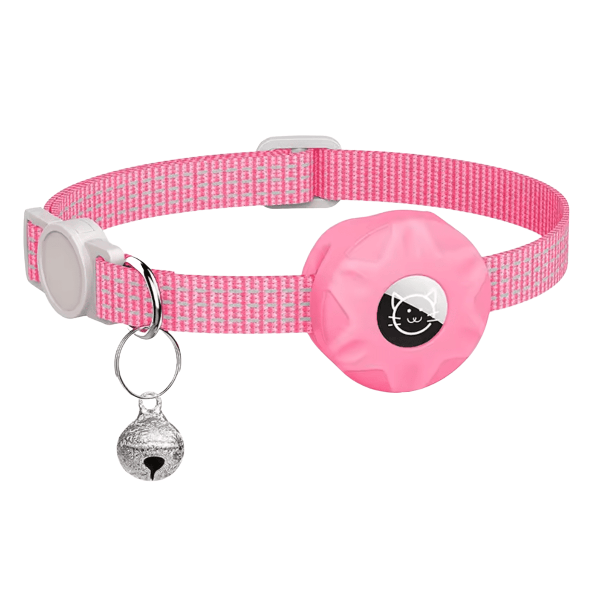 Reflective Cat Collar with Bluetooth Pet Tracker Holder and Adjustable Fit