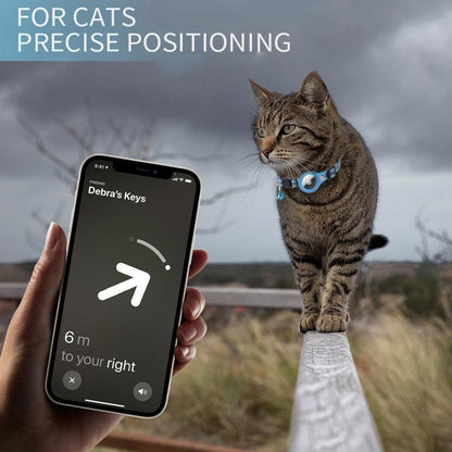 Reflective Cat Collar with GPS Tracker Holder and Bell