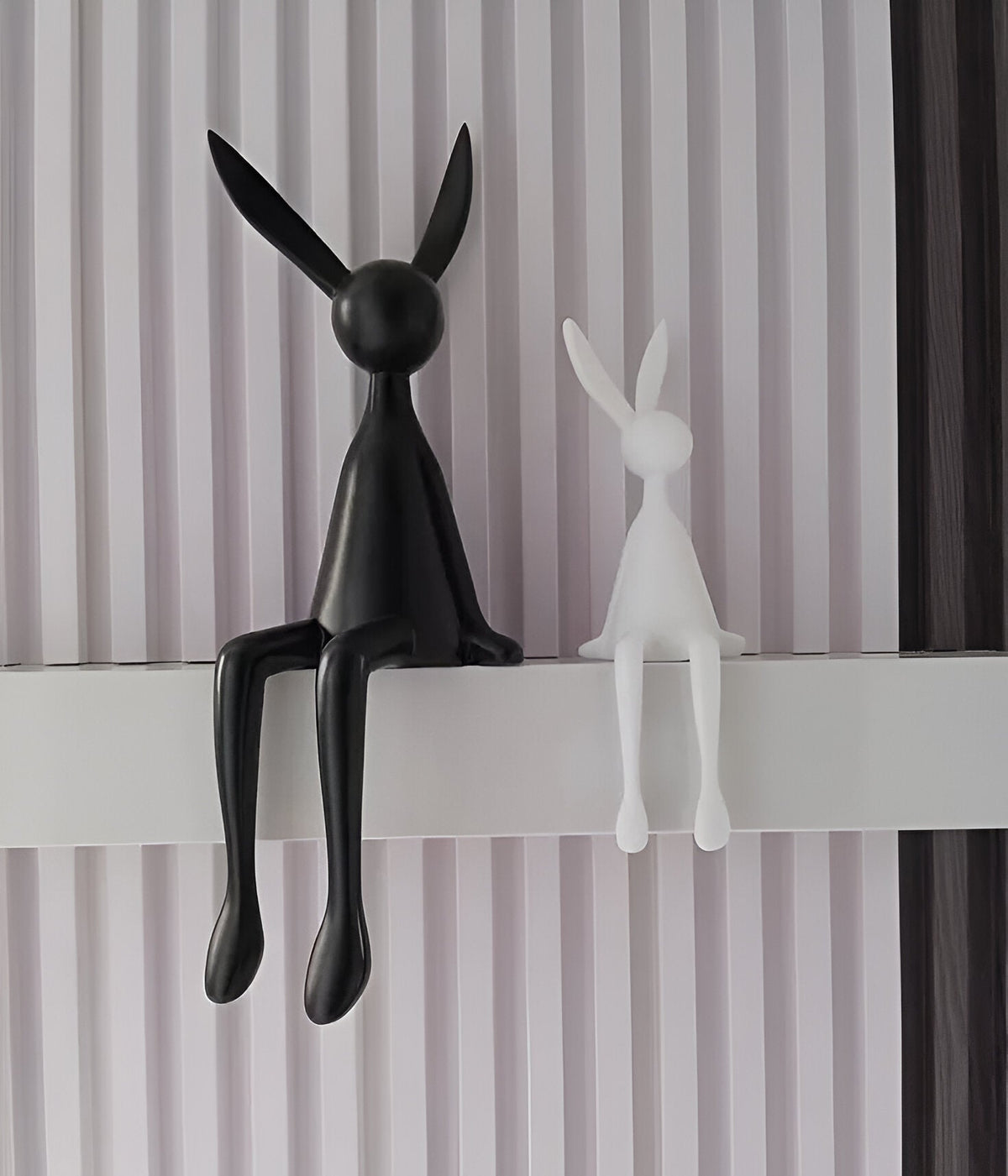 ResinLux Modern Easter Bunny Decor Sitting Rabbit Ornament for Stylish Home Display