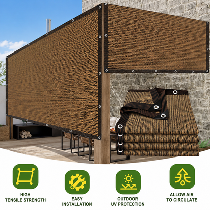Retractable Side Shade Panel with Reinforced Edges for Outdoor Privacy