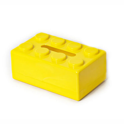 Retro Block Design Tissue Box Cover in ABS Plastic for Living Room Office and Bathroom