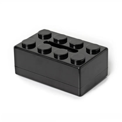 Retro Block Design Tissue Box Cover in ABS Plastic for Living Room Office and Bathroom