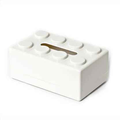 Retro Block Design Tissue Box Cover in ABS Plastic for Living Room Office and Bathroom