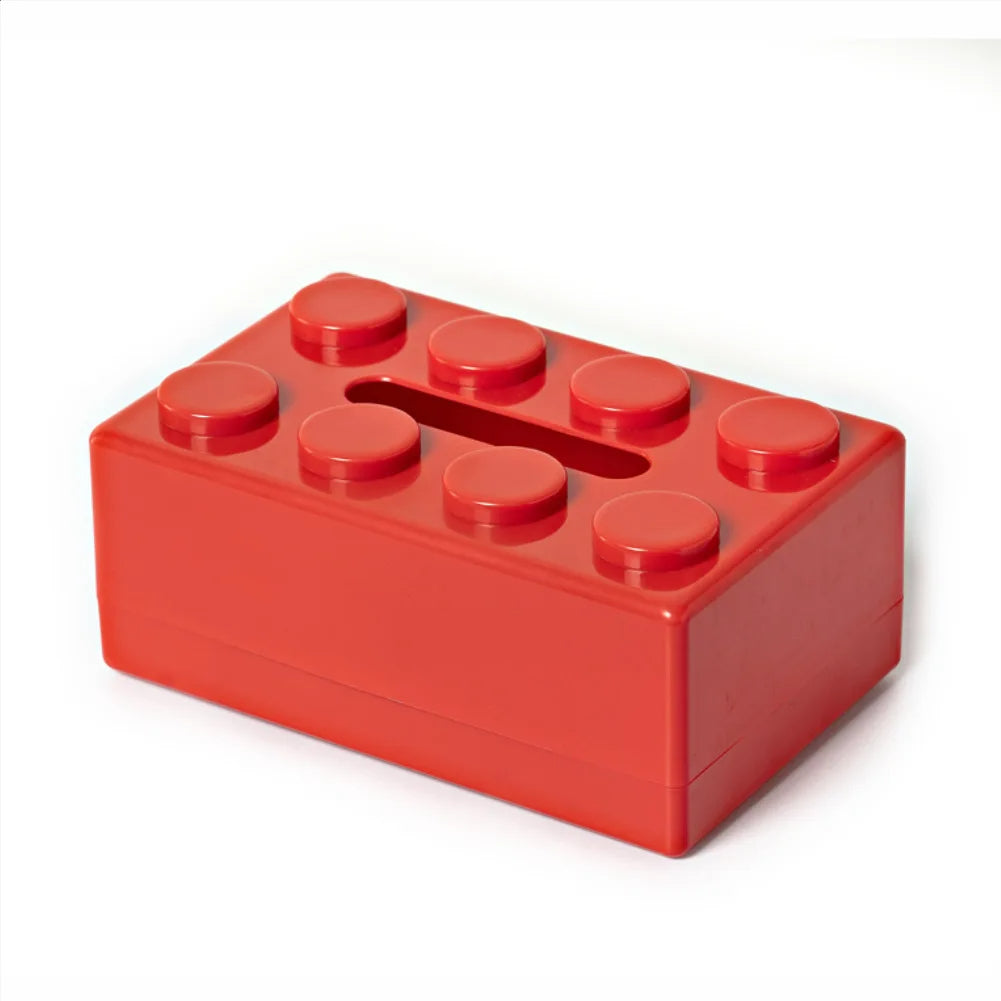 Retro Block Design Tissue Box Cover in ABS Plastic for Living Room Office and Bathroom