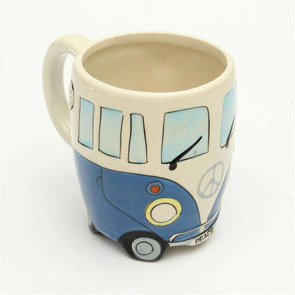 Retro Hippie Bus Ceramic Coffee Mug with Colourful Vintage Design