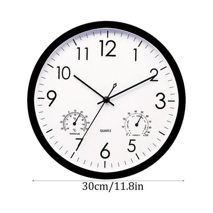 Retro Outdoor Garden Clock with Temperature and Humidity Gauge