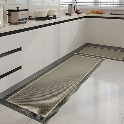 Ribbed Kitchen Floor Mat Set with Washable Non Slip Backing