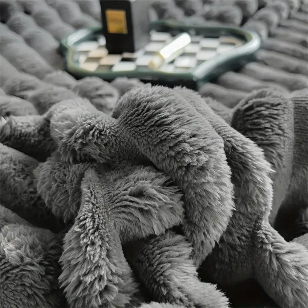 Ribbed Soft Throw Blanket for Warmth, Comfort and Stylish Home Décor