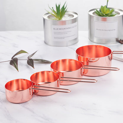 Rose Gold Stainless Steel Measuring Cup and Spoon Set