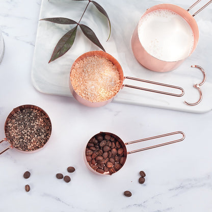 Rose Gold Stainless Steel Measuring Cup and Spoon Set